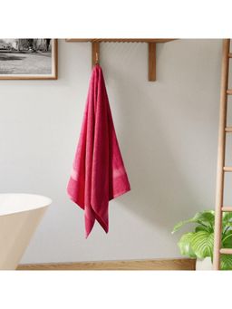 Welspun - Alpha 100% Red Cotton 420 Gsm Plain Large Bath Towel (L)