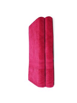 Layers - Aqua Plush 450 Gsm Pink Bath Towel (Pack Of 2) (L)