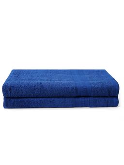 Layers - Aqua Plush 450 Gsm Blue Bath Towel (Pack Of 2) (L)