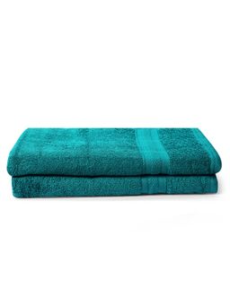 Layers - Aqua Plush 450 Gsm Turquoise Bath Towel (Pack Of 2) (L)
