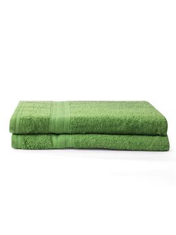Layers - Aqua Plush 450 Gsm Green Bath Towel (Pack Of 2) (L)