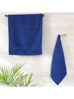 Layers - Aqua Plush 450 Gsm Blue Hand Towels (Pack Of 2) (M)