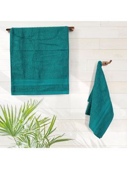 Layers - Aqua Plush 450 Gsm Turquoise Hand Towels (Pack Of 2) (M)