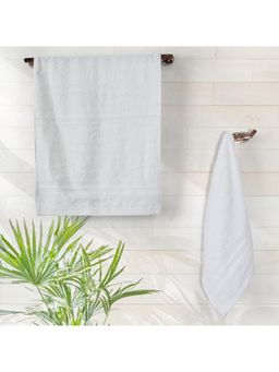 Layers - Aqua Plush 450 Gsm White Hand Towels (Pack Of 4) (M)