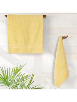 Layers - Aqua Plush 450 Gsm Yellow Hand Towels (Pack Of 4) (M)
