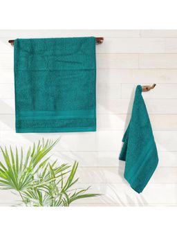 Layers - Aqua Plush 450 Gsm Turquoise Hand Towels (Pack Of 4) (M)