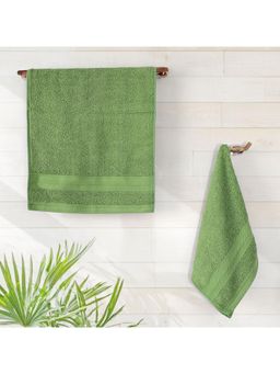 Layers - Aqua Plush 450 Gsm Green Hand Towels (Pack Of 4) (M)