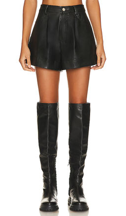 Weworewhat - Faux Leather Cuffed Short