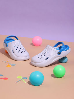 Truffle Collection - Sky Blue Stylish Slip-On Clogs for Kids