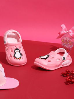 Truffle Collection - Pink Stylish Slip-On Clogs for Kids