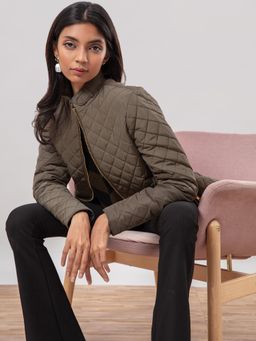 Twenty Dresses by Nykaa Fashion - Happiest In Quilts Olive Jacket