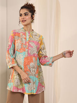 Libas - Multi-Color Floral Printed Straight Tunic