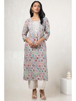 Soch - Women Multi-Color Rayon Ethnic Motifs Kurta with Sequins