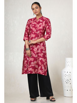 Soch - Women Pink Muslin Floral Print Kurta