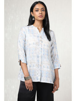 Soch - Women White Linen Ethnic Motifs Tunic