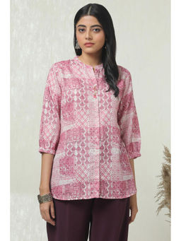 Soch - Women Pink Linen Ethnic Motifs Tunic