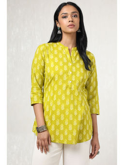 Soch - Women Green Cotton Floral Print Tunic