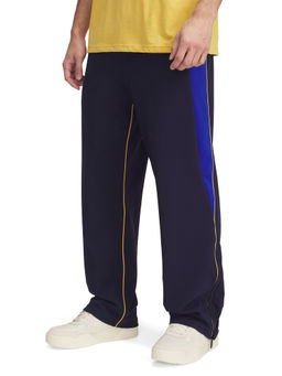 Under Armour - Men Navy Blue Tricot Side Stripe Trackpant
