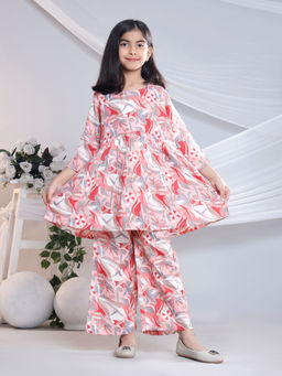 Misbis - Red Printed Kurta and Palazzo (Set of 2)