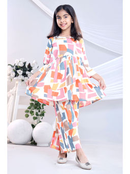 Misbis - Pink Abstract Kurta and Palazzo (Set of 2)