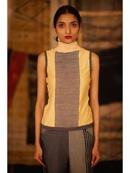 Banana Labs - Women's Mustard Sequence Horizontal Denim Top
