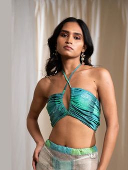 Banana Labs - Women's Marina Tan Line Aqua Crop Top