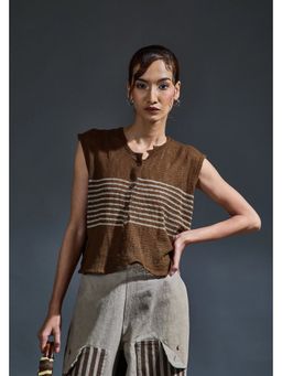 Banana Labs - Women's Crater Brown Mesh Crop Top