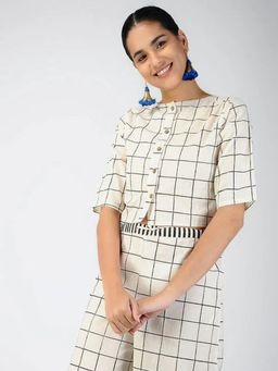 Banana Labs - Women's Grid White Crop Top