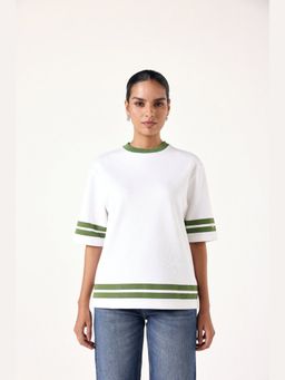 Muvazo - Green 'Lit Oversized Unisex White T-shirt