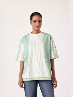 Muvazo - Sporty Strike Oversized Green T-shirt