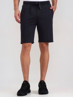 JadeBlue - Dark Grey Slim Fit Blended Solid Pattern Perfect for Casual Wear Short