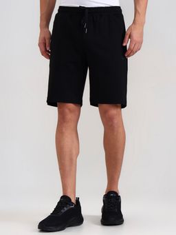 JadeBlue - Black Solid Slim Fit Blended Fabric Casual Wear Summer Essential Short