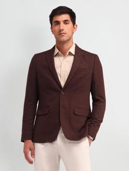 Arrow - Textured Brown Full Sleeves Blazer