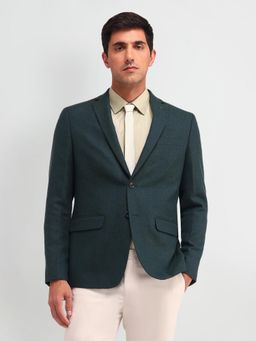 Arrow - Textured Green Full Sleeves Blazer