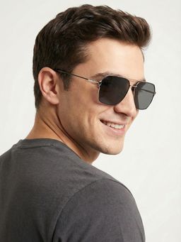 Carlton London - Black Uv Protection Rectangle Men Sunglasses (Clsm530)