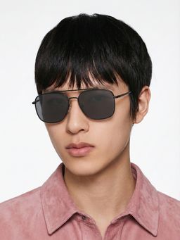 Carlton London - Black Uv Protection Rectangle Men Sunglasses (Clsm540)