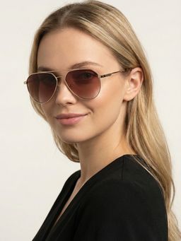 Carlton London - Brown Uv Protection Aviator Unisex Sunglasses (Clsu533)