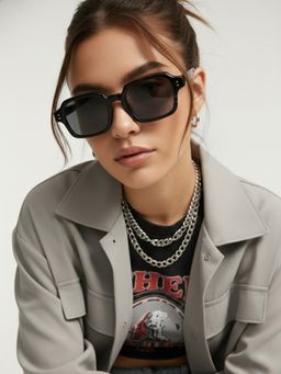 Carlton London - Black Uv Protection Square Women Sunglasses (Clsw546)