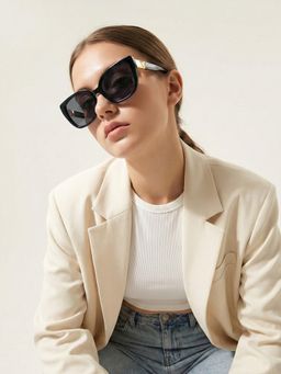 Carlton London - Black Uv Protection Rectangle Women Sunglasses (Clsw552)