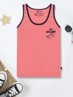 3PIN - Boys Coral Sticker I'm Amazing Printed Cotton Vest