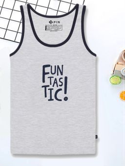 3PIN - Boys Grey Fantastic Printed Cotton Vest