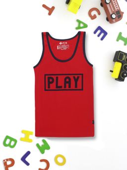 3PIN - Boys Red Play Printed Cotton Vest