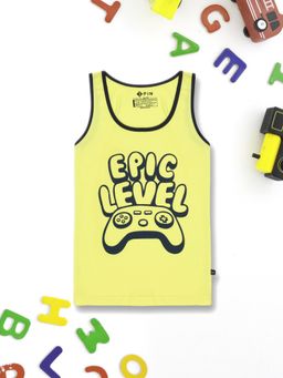3PIN - Boys Yellow Graphic Epic Level Hd Printed Gamer Cotton Vest
