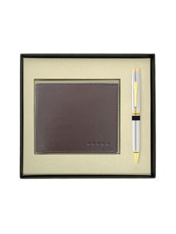 Cross - Coventry Gold Pen With Brown Card Wallet (Set of 2)