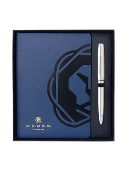 Cross - Coventry Blue Chrome Ball Pen & Executive Book (Set of 2)