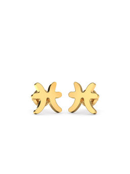 Candere by Kalyan Jewellers - 18K Yellow Gold Pisces Stud Earring for Women
