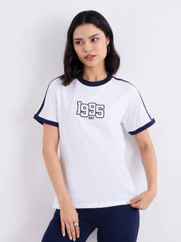 Styli - Women White Typography Print Regular Fit T-Shirt