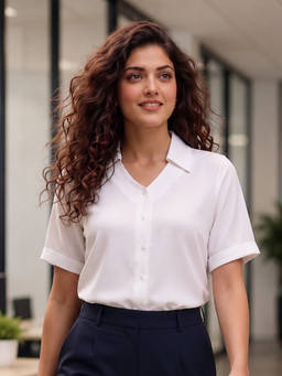 Style Quotient - Women Polyester Solid White Shirt