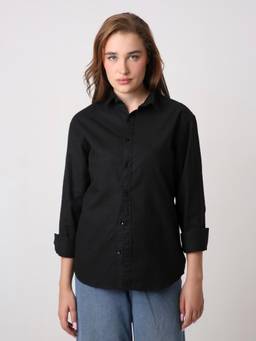 BLNK - Women Black Cotton Core Shirt