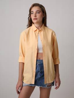 BLNK - Women Orange Classic Oxford Oversized Shirt